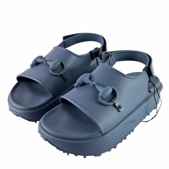 GUCCI 747752 Blue Soft Rubber Washed Indigo Horsebit Men display picture 3